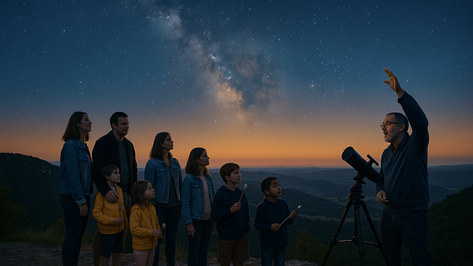 Observation des étoiles à la Roche du Prêtre