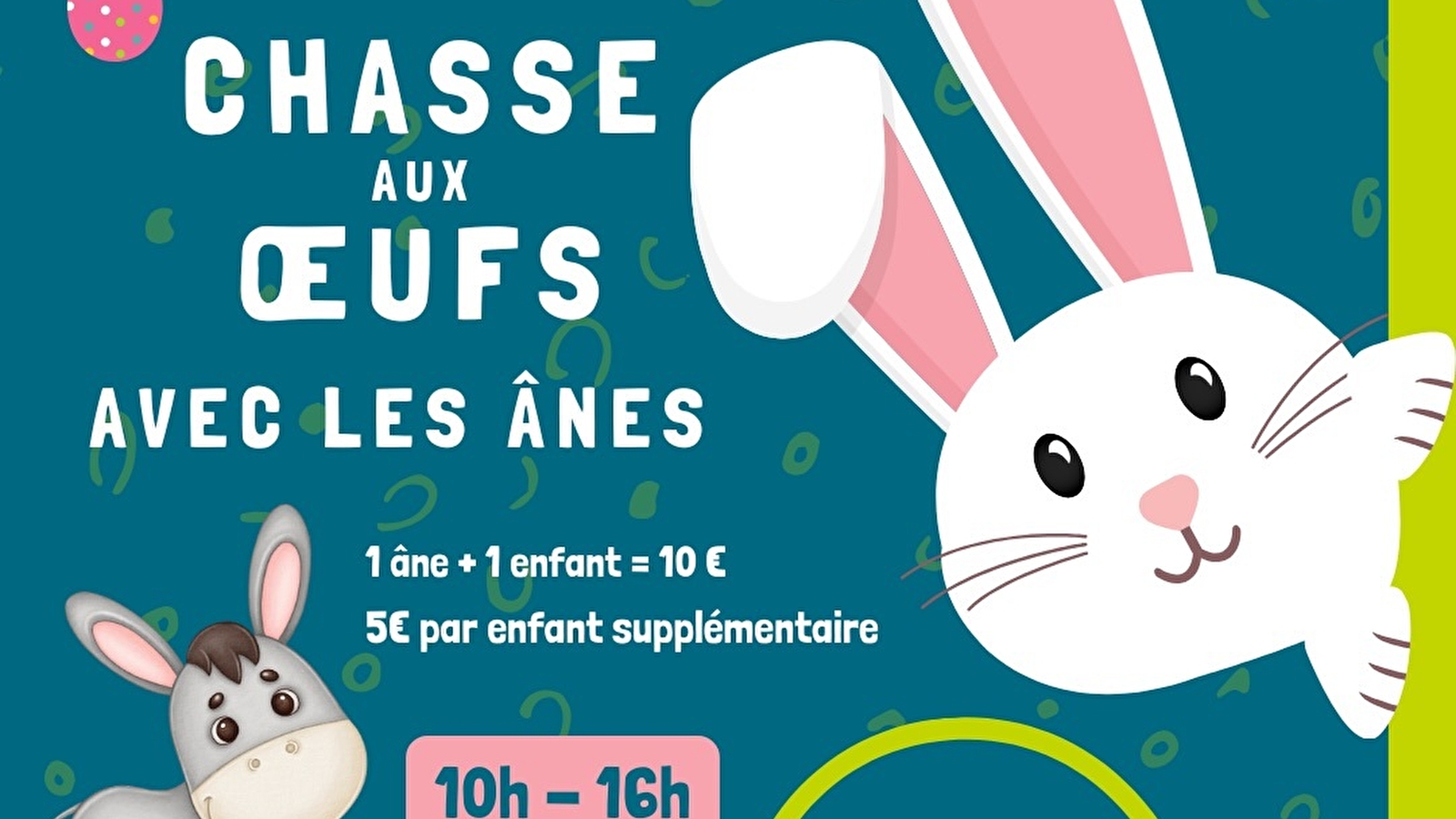 Chasse aux œufs avec les ânes