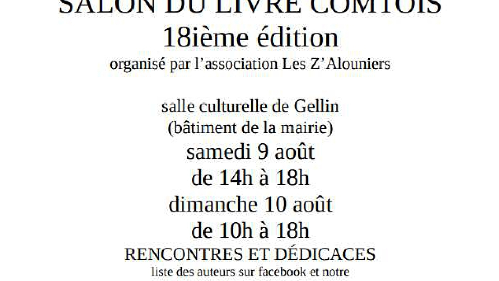 Salon du livre comtois